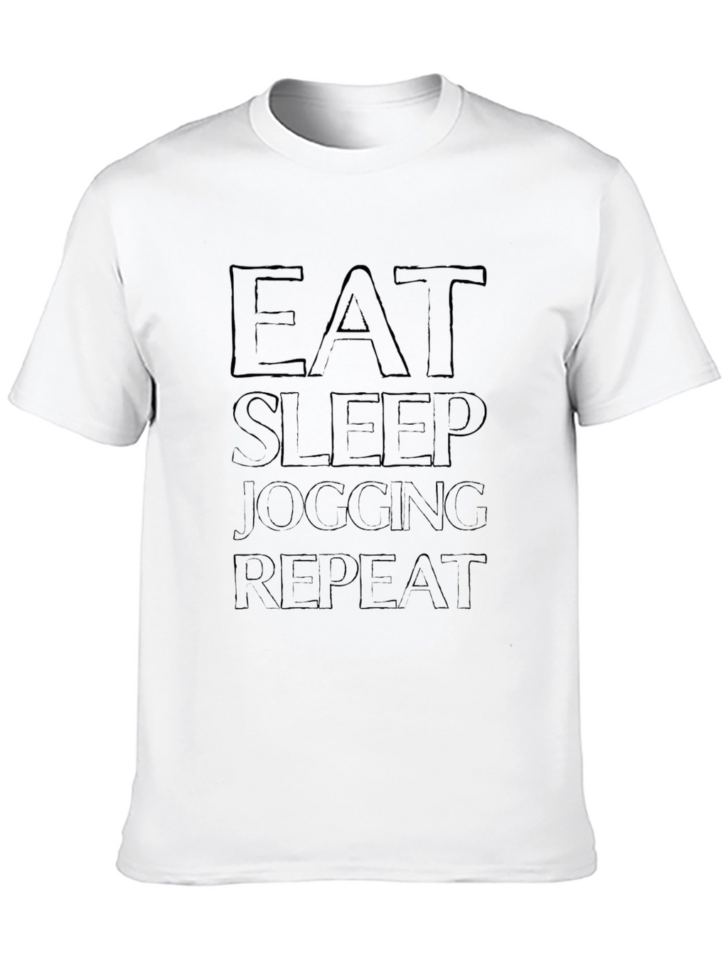 Eat Sleep Jogging Repeat Black Graphic Tee