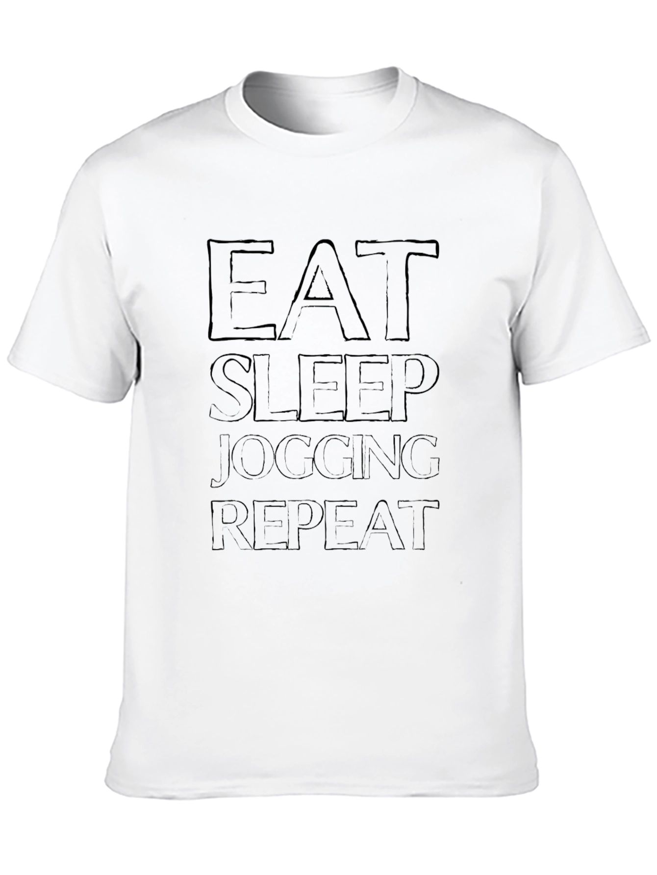 Eat Sleep Jogging Repeat Black Graphic Tee