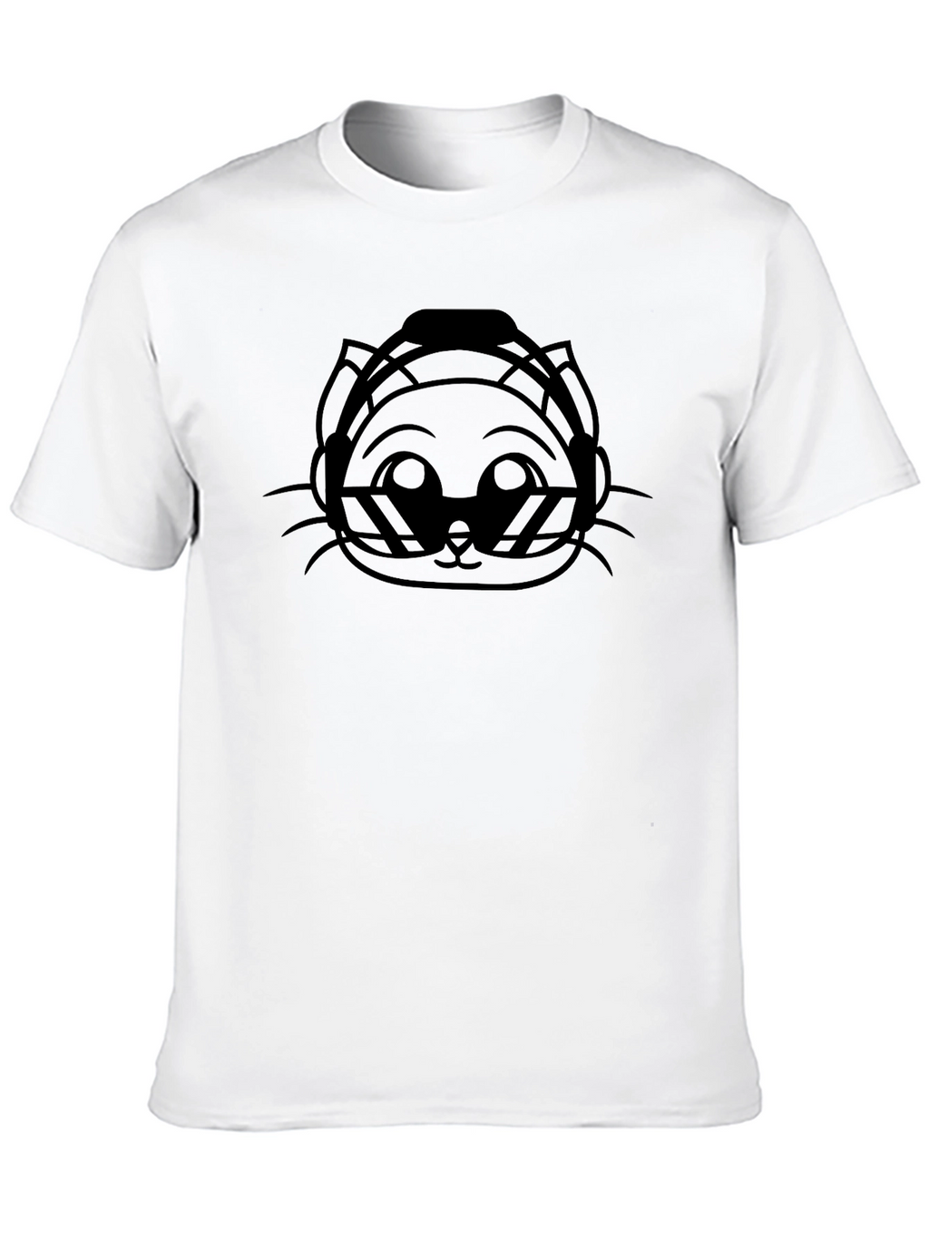DJ Cat Black Graphic Tee - Cool & Stylish