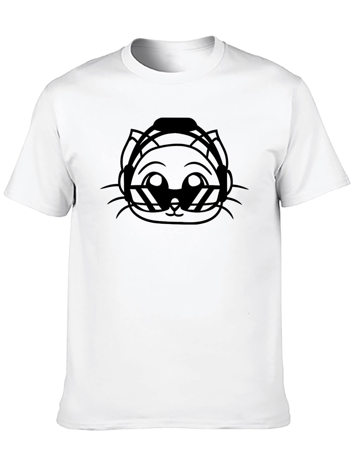 DJ Cat Black Graphic Tee - Cool & Stylish