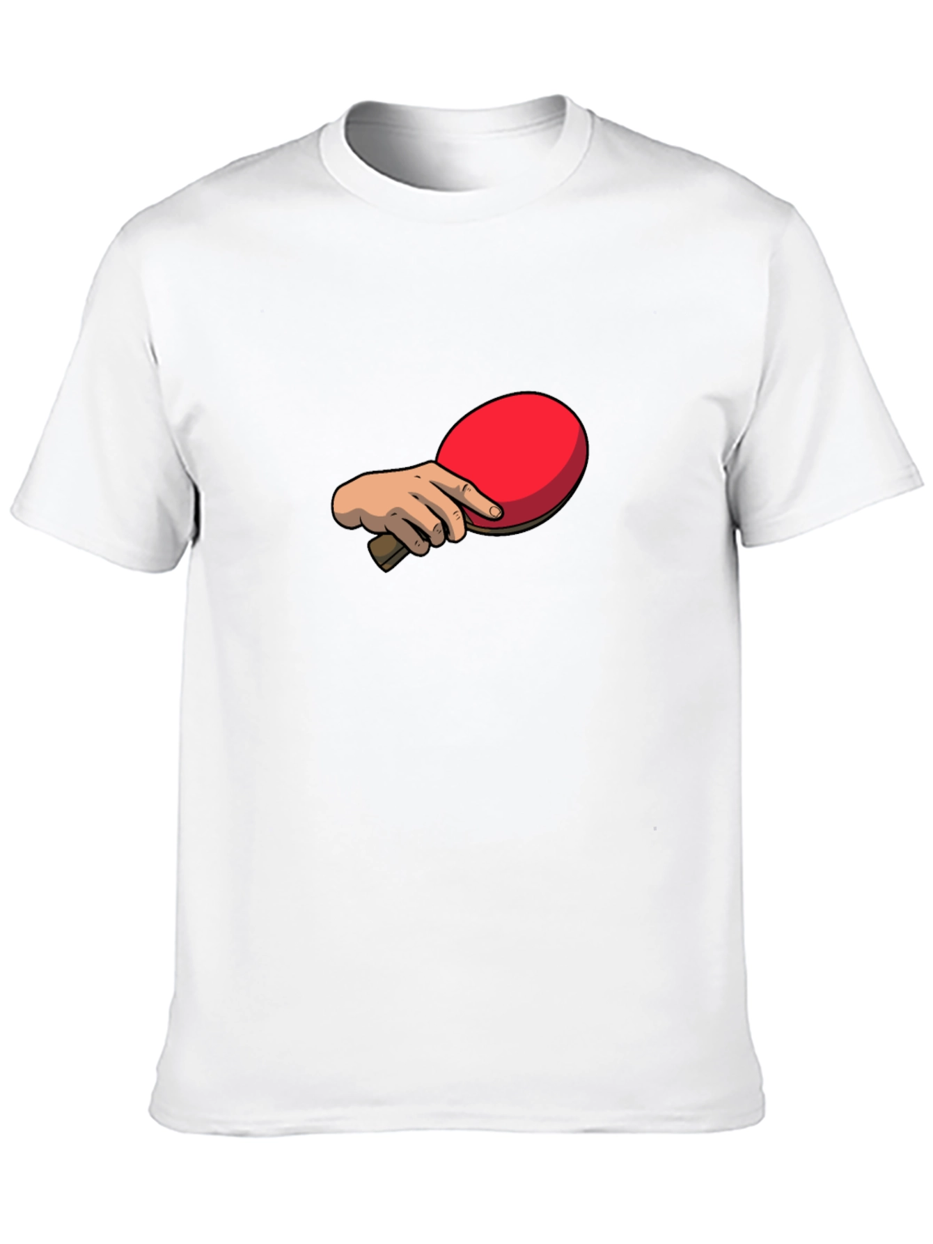 Ping Pong Paddle Graphic Tee - Black Cotton T-Shirt