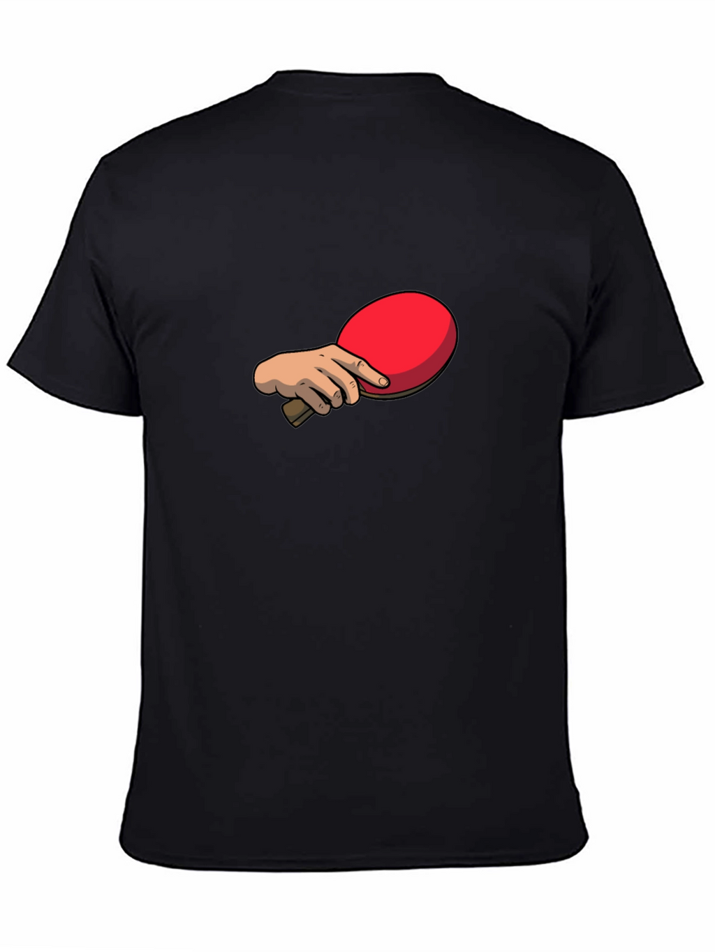Ping Pong Paddle Graphic Tee - Black Cotton T-Shirt