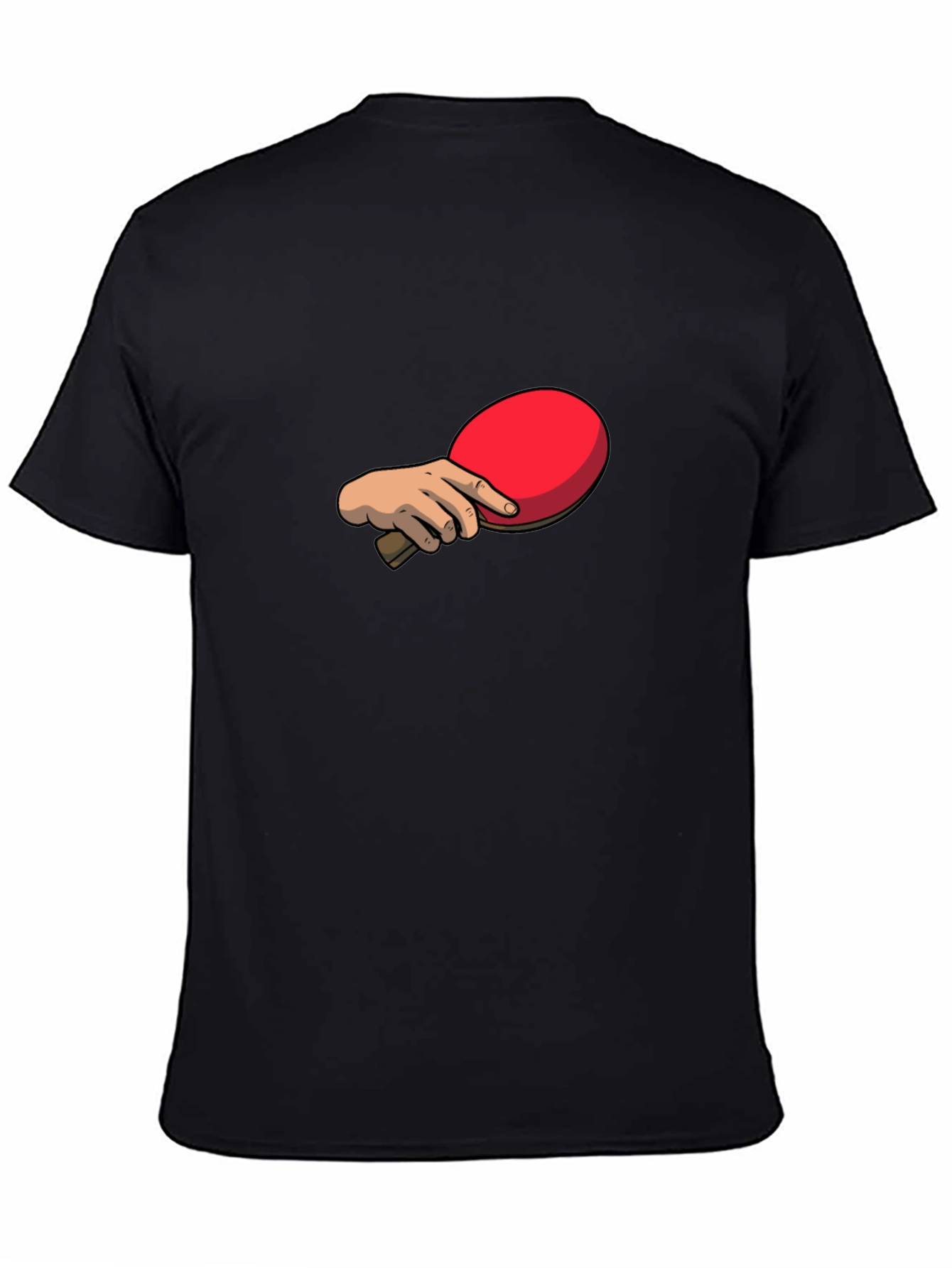 Ping Pong Paddle Graphic Tee - Black Cotton T-Shirt