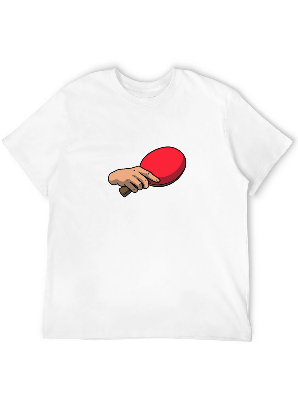 Ping Pong Paddle Graphic Tee - Black Cotton T-Shirt