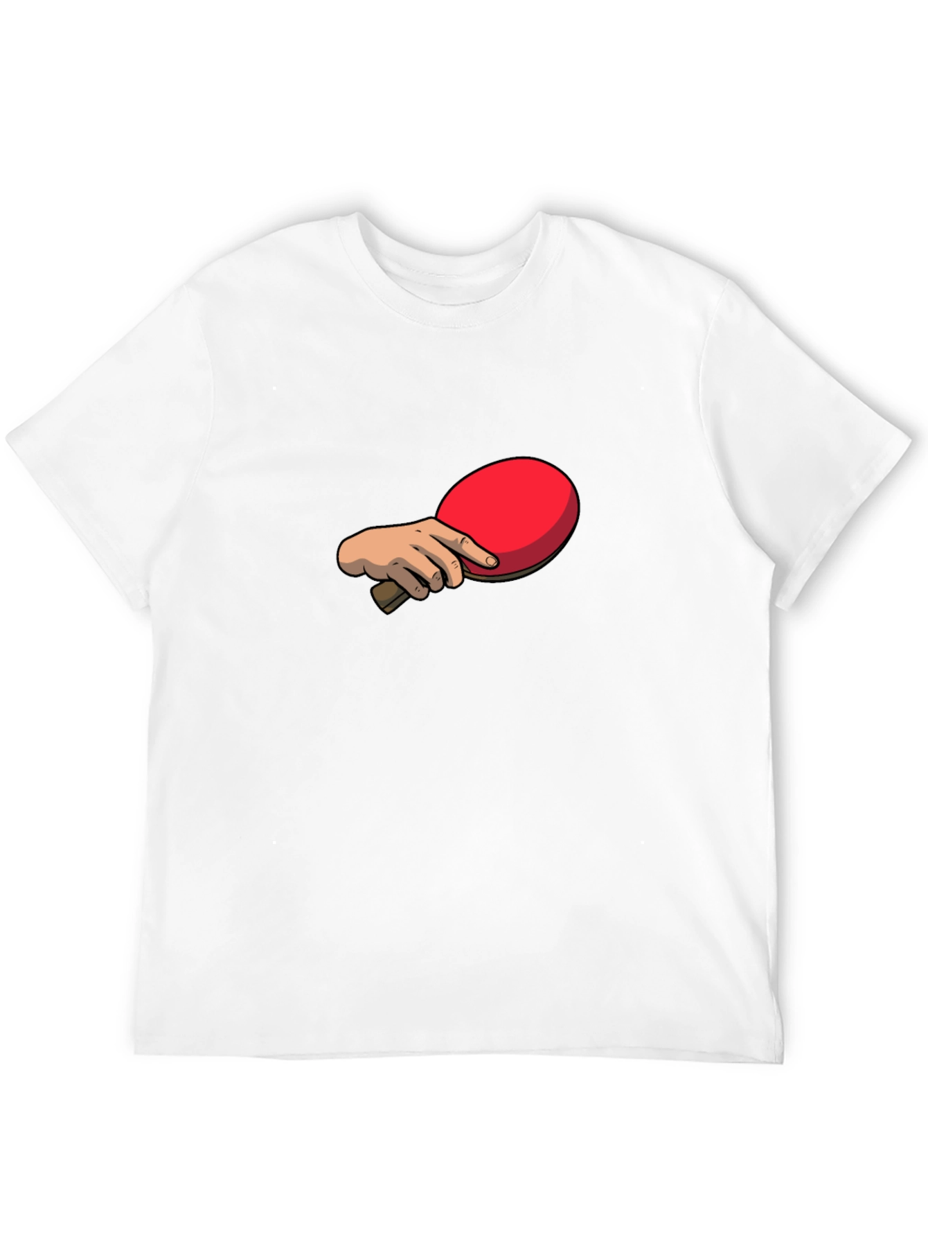 Ping Pong Paddle Graphic Tee - Black Cotton T-Shirt