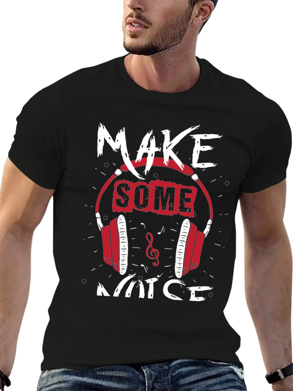 Make Some Noise Graphic Tee - Music Lover Shirt