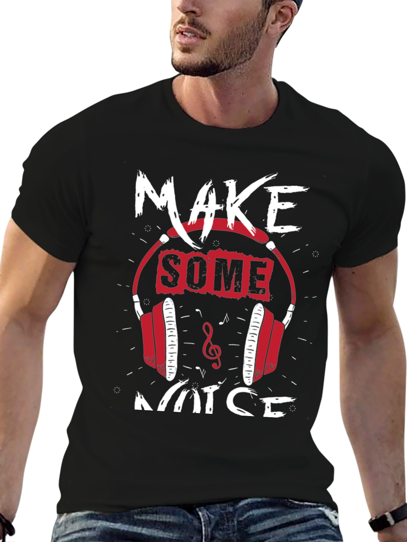 Make Some Noise Graphic Tee - Music Lover Shirt
