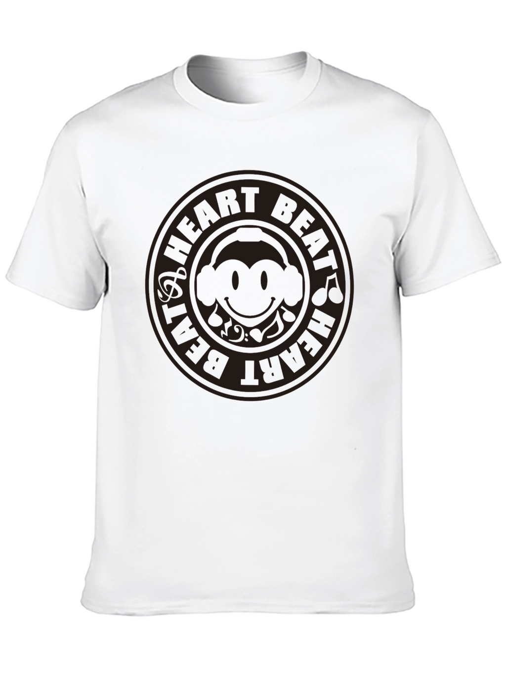 Heart Beat Monkey Graphic Tee - Black Cotton T-Shirt