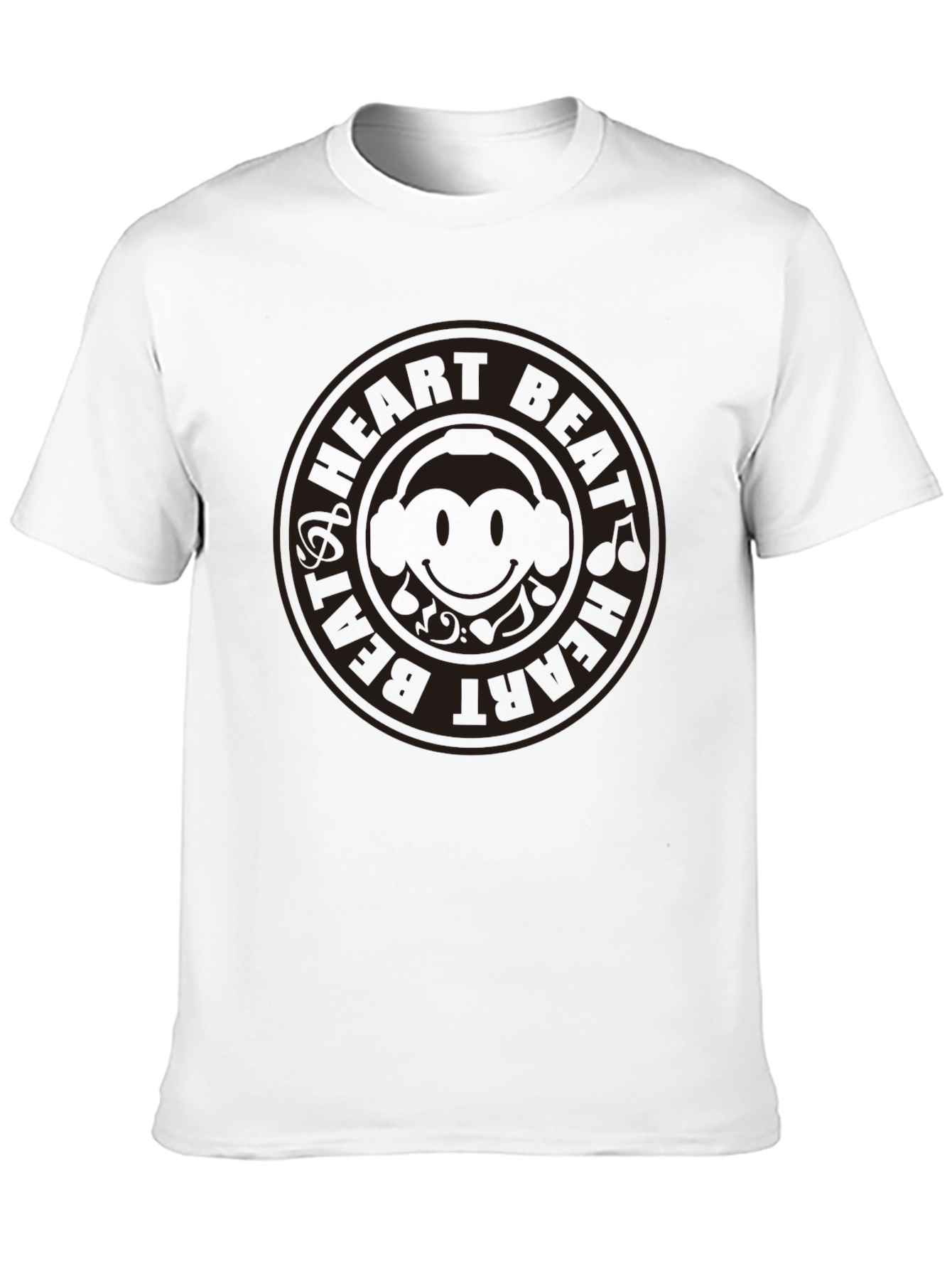 Heart Beat Monkey Graphic Tee - Black Cotton T-Shirt