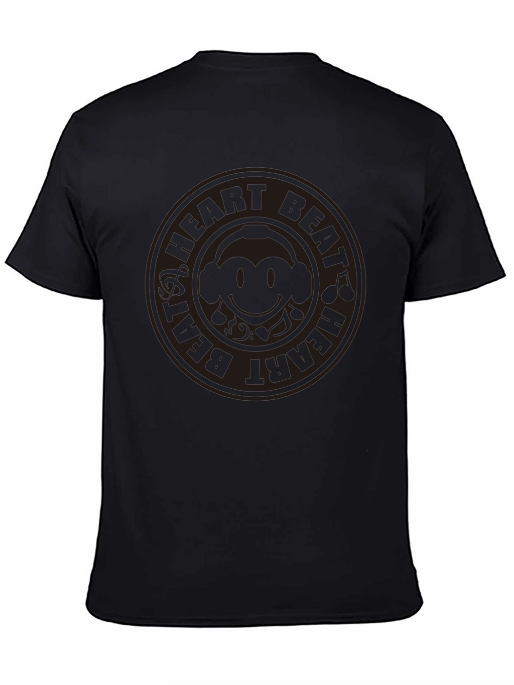 Heart Beat Monkey Graphic Tee - Black Cotton T-Shirt