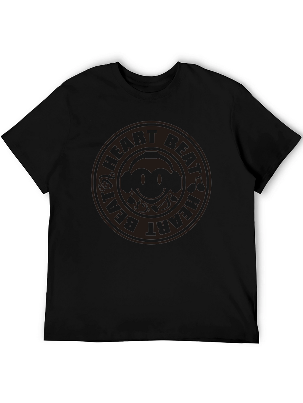 Heart Beat Monkey Graphic Tee - Black Cotton T-Shirt