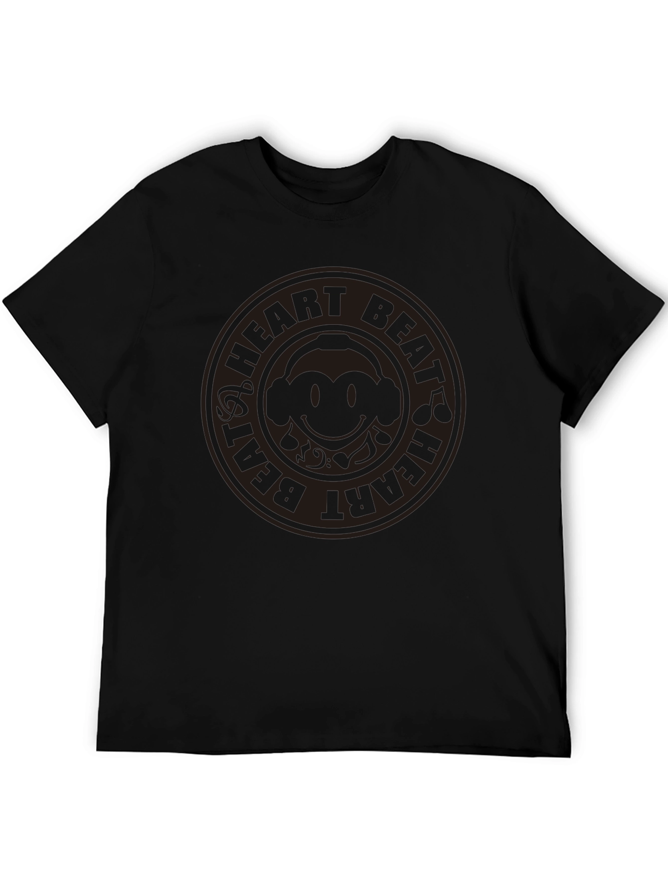 Heart Beat Monkey Graphic Tee - Black Cotton T-Shirt