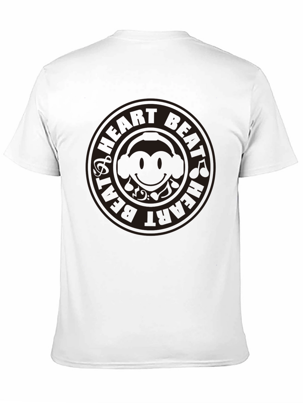 Heart Beat Monkey Graphic Tee - Black Cotton T-Shirt