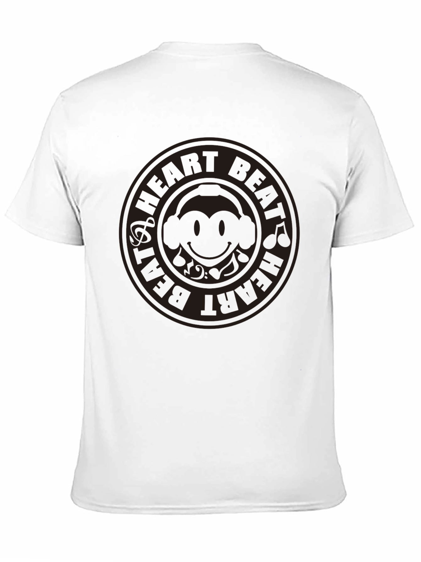 Heart Beat Monkey Graphic Tee - Black Cotton T-Shirt