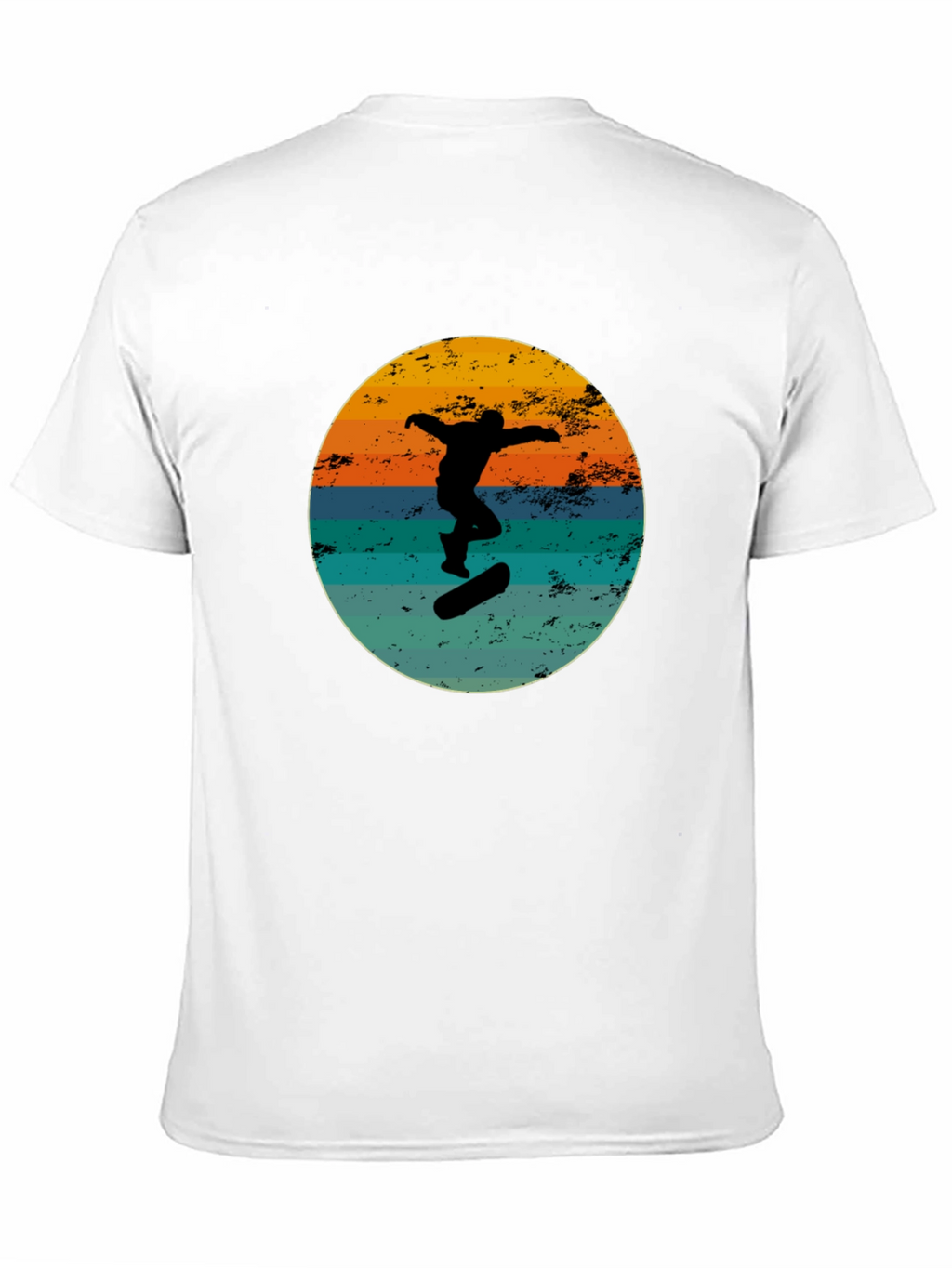 Retro Skateboarder Black Graphic Tee