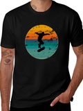 Retro Skateboarder Black Graphic Tee