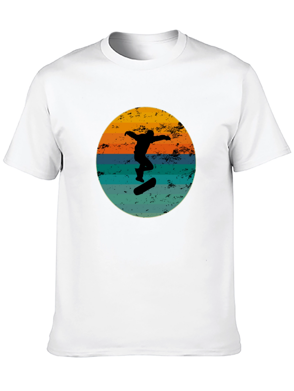 Retro Skateboarder Black Graphic Tee