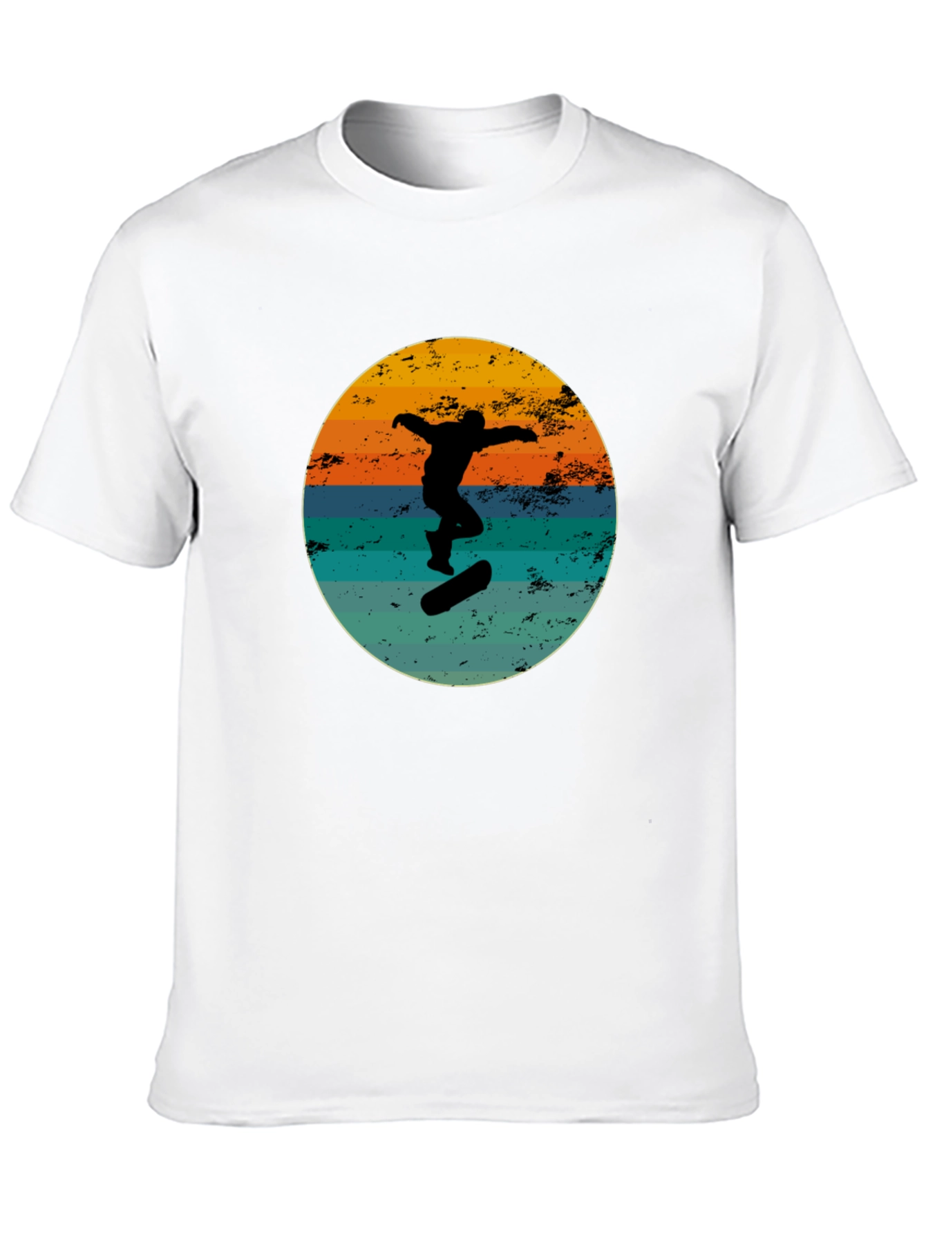 Retro Skateboarder Black Graphic Tee