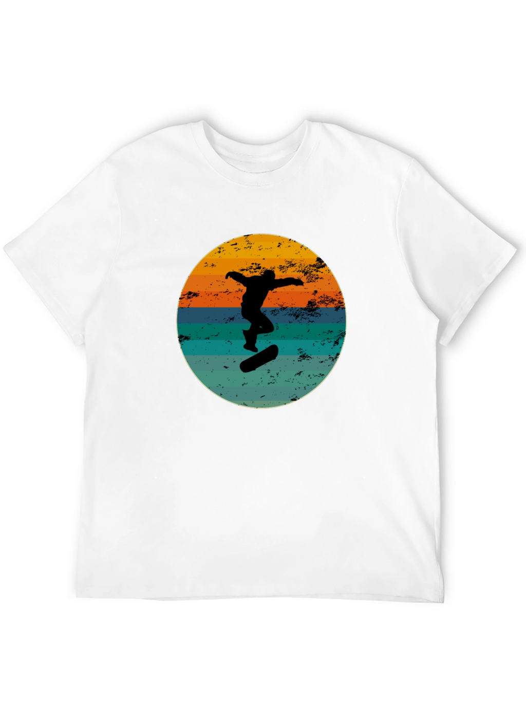 Retro Skateboarder Black Graphic Tee