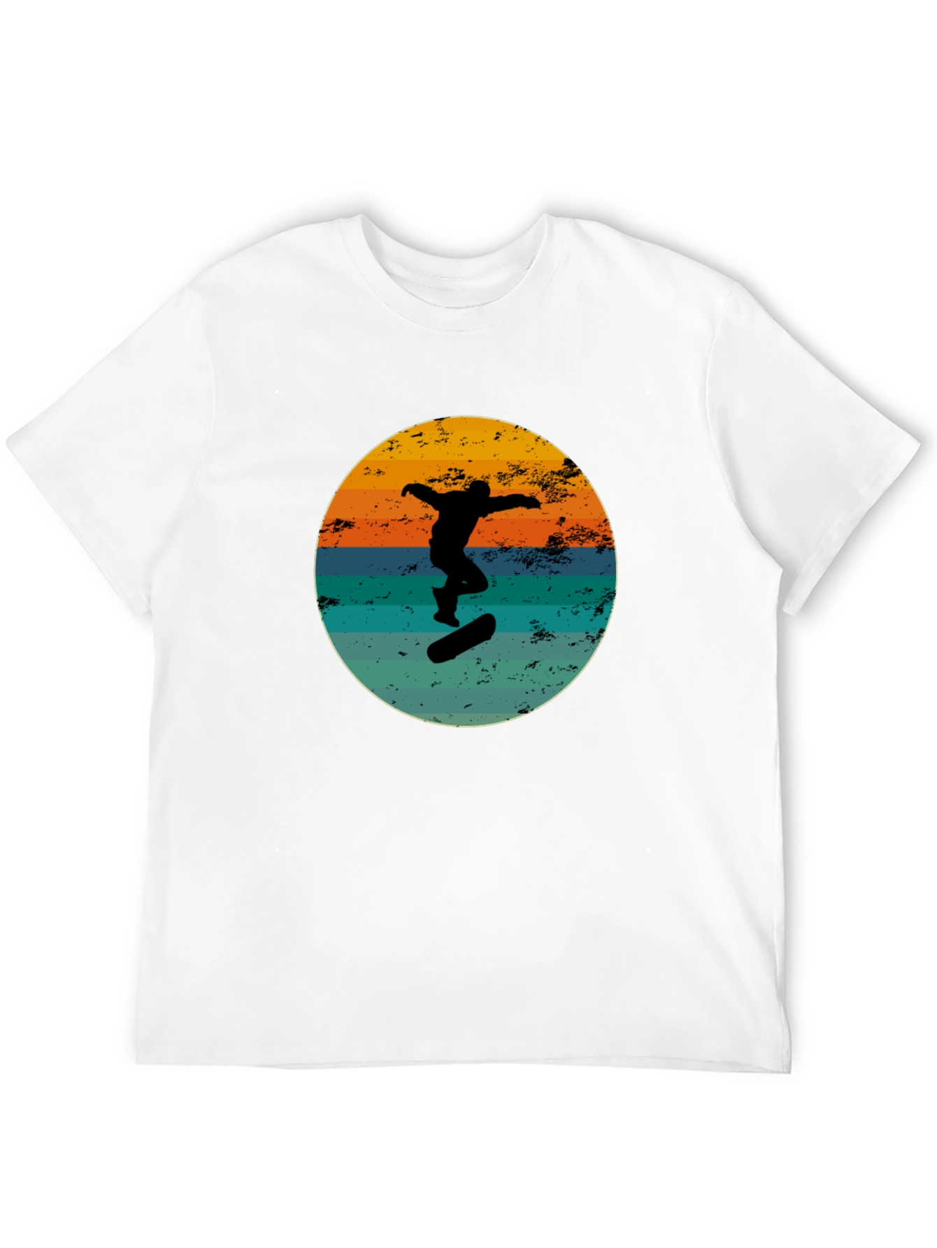 Retro Skateboarder Black Graphic Tee