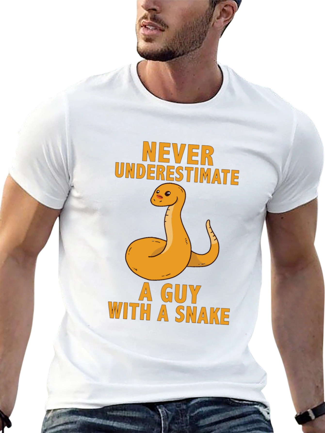 Never Underestimate Guy With Snake T-Shirt