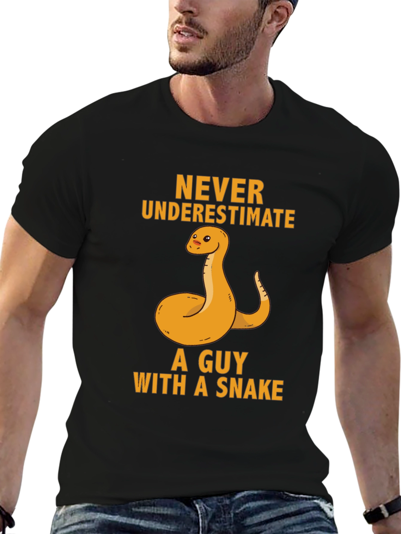 Never Underestimate Guy With Snake T-Shirt