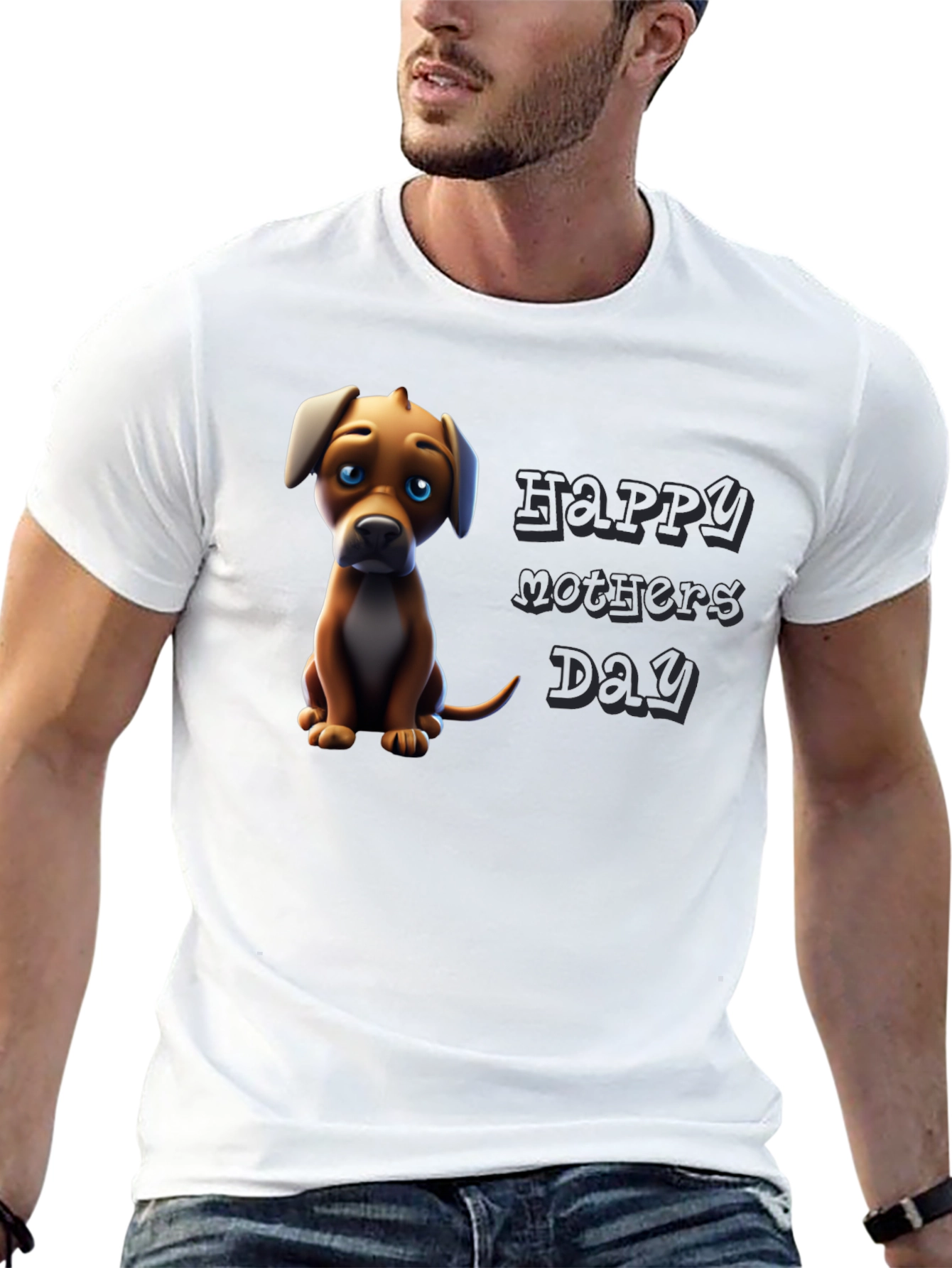 Puppy Happy Mothers Day Graphic Tee