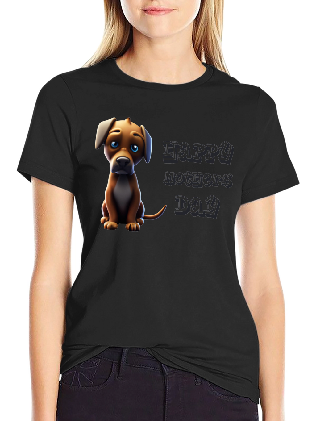 Puppy Happy Mothers Day Graphic Tee
