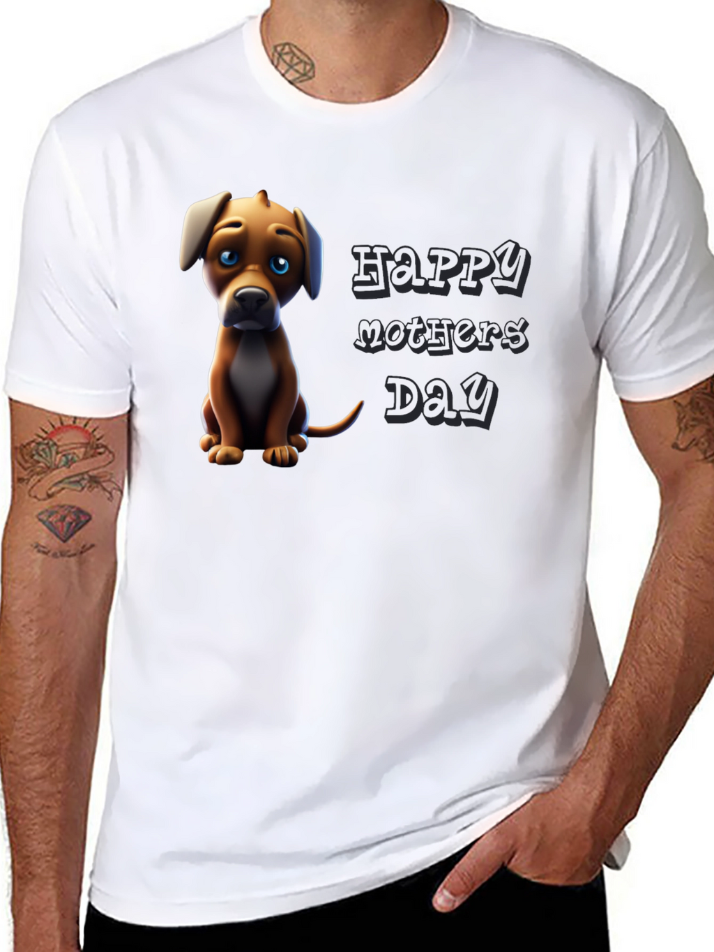 Puppy Happy Mothers Day Graphic Tee