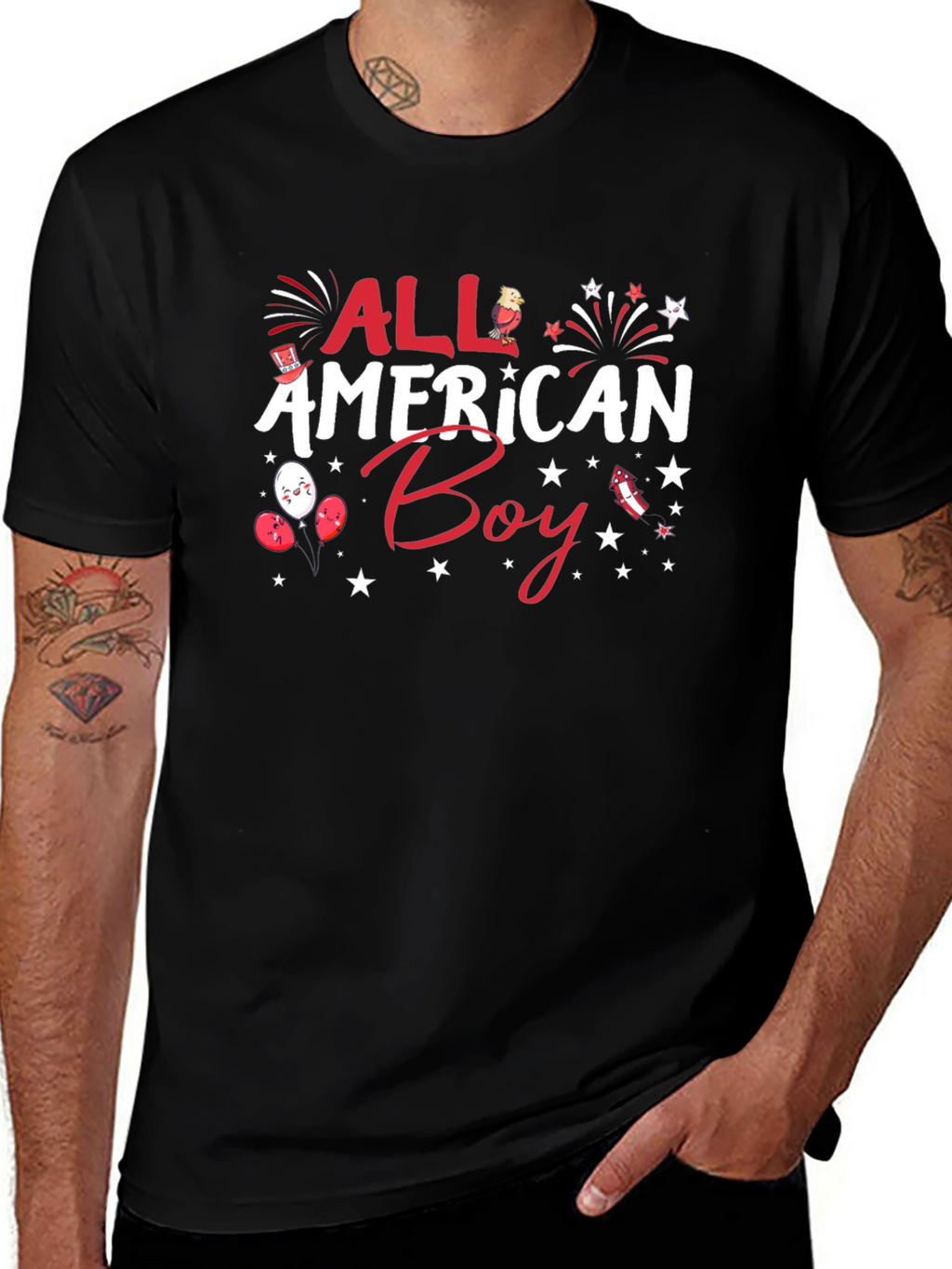 All American Boy Patriotic Graphic Tee