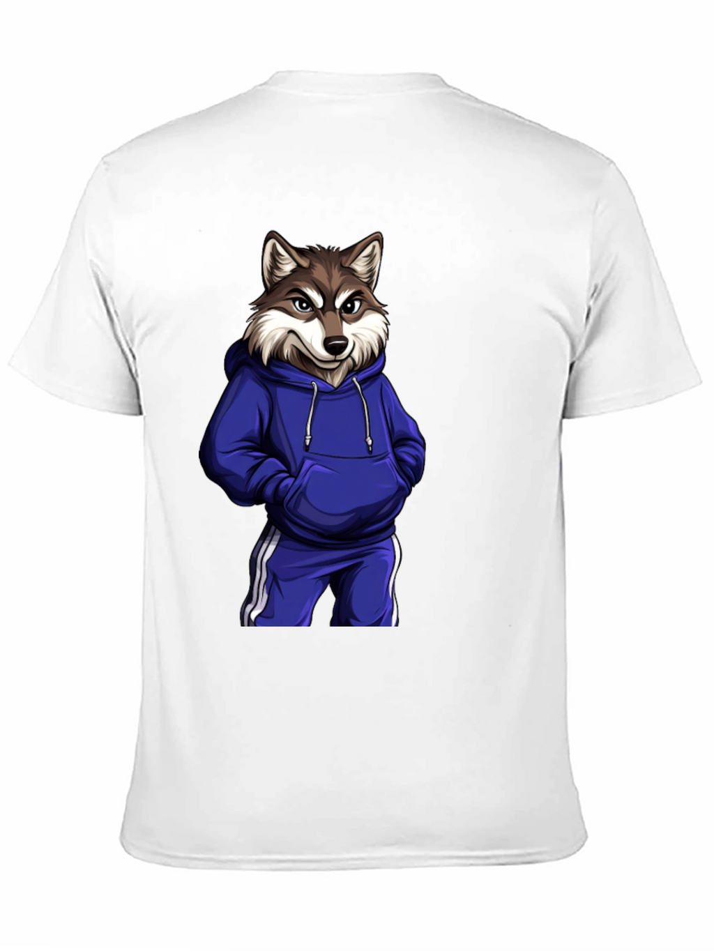 Cool Wolf Cartoon Graphic Black T-Shirt