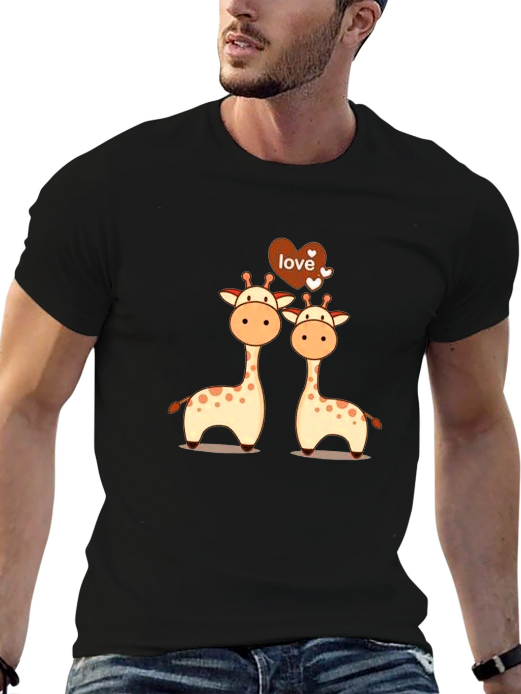 Giraffe Love Graphic Tee - Cute Giraffe Couple