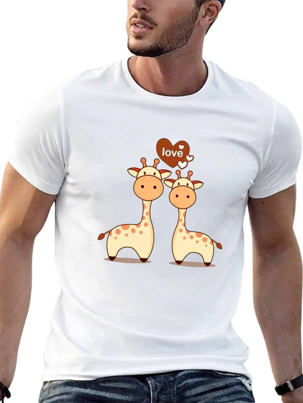 Giraffe Love Graphic Tee - Cute Giraffe Couple