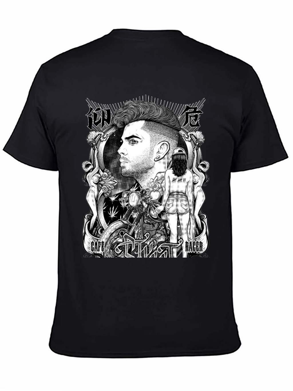 Cafe Racer Graphic T-Shirt - Black Cotton Tee