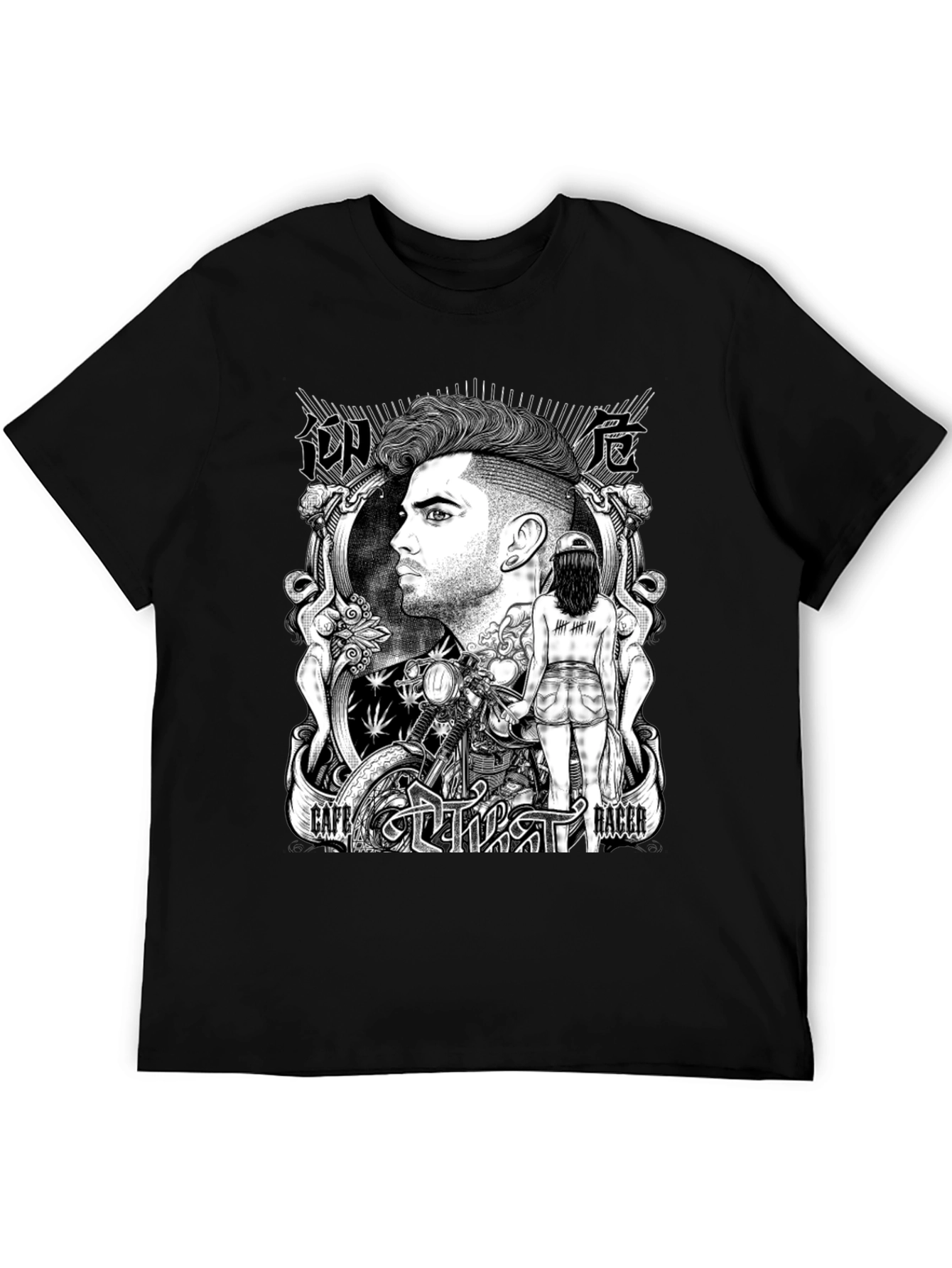Cafe Racer Graphic T-Shirt - Black Cotton Tee