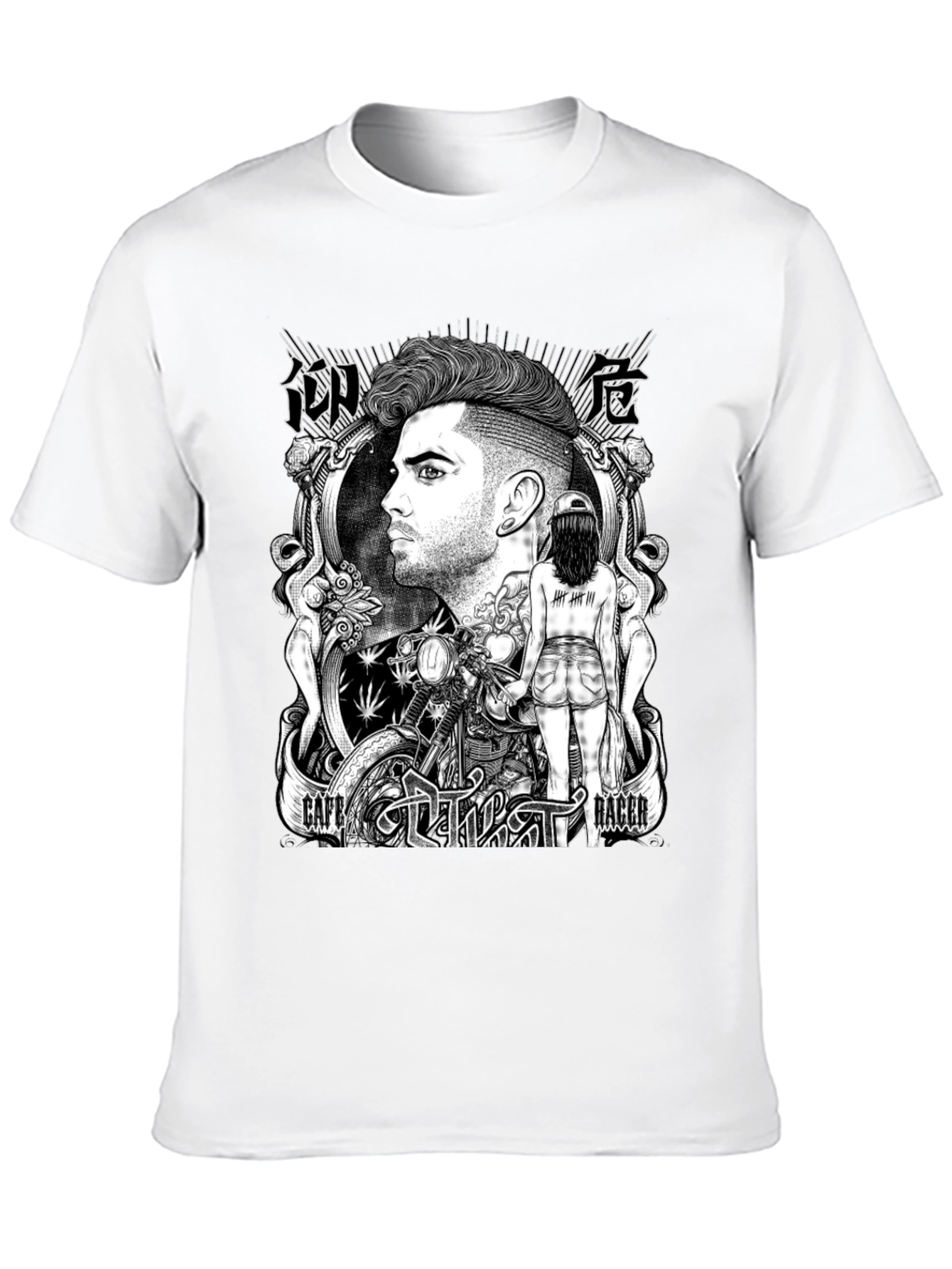 Cafe Racer Graphic T-Shirt - Black Cotton Tee