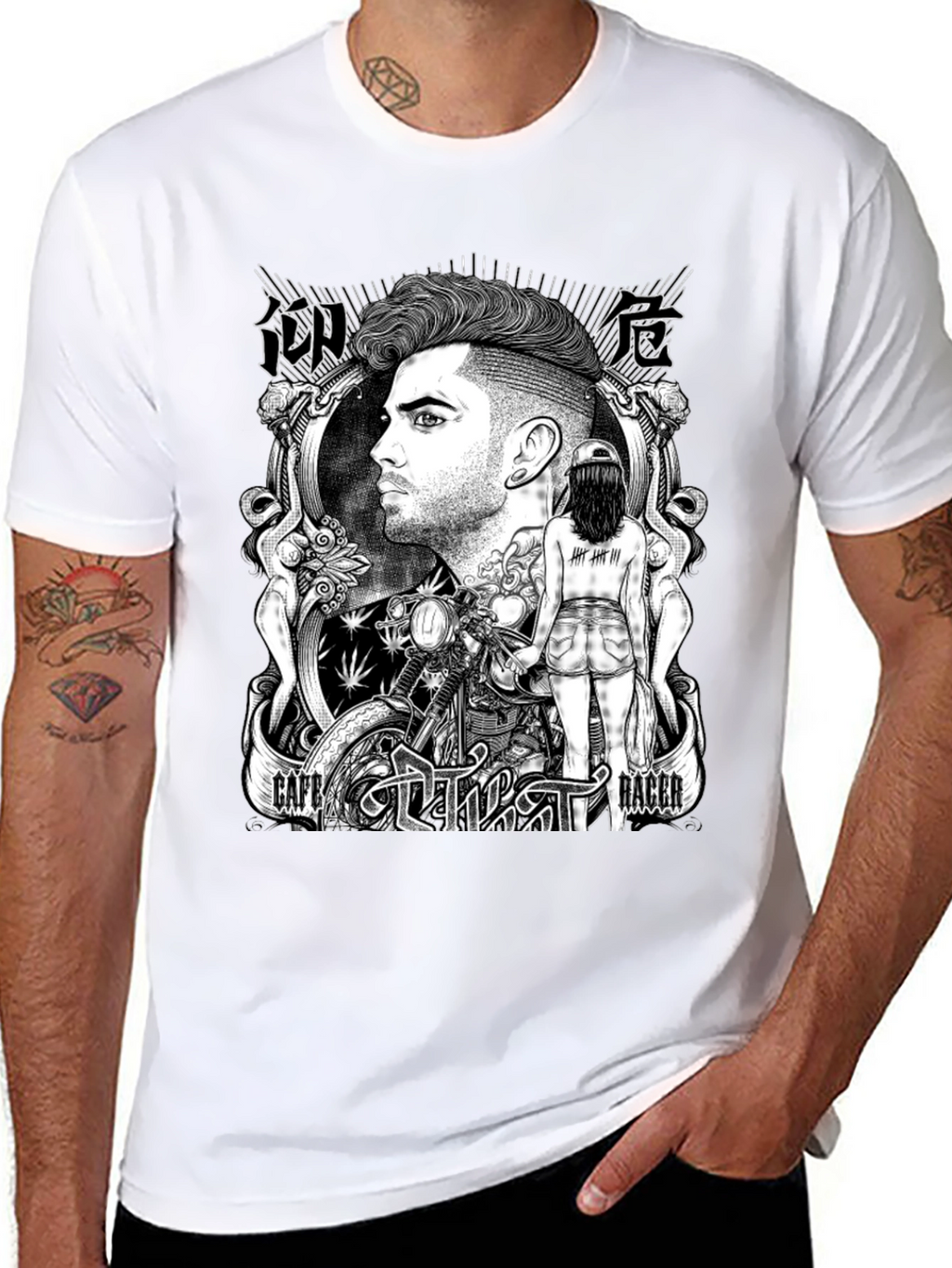 Cafe Racer Graphic T-Shirt - Black Cotton Tee