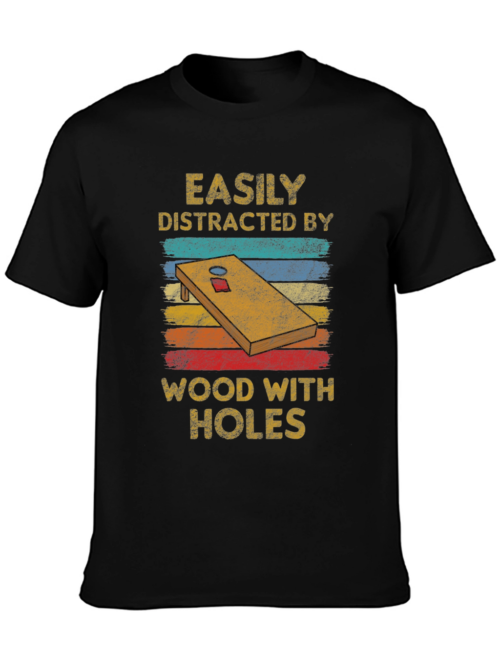 Easily Distracted Wood With Holes Graphic Tee