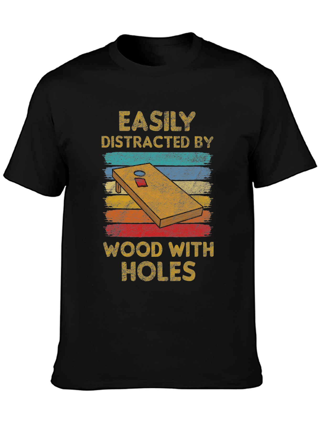 Easily Distracted Wood With Holes Graphic Tee