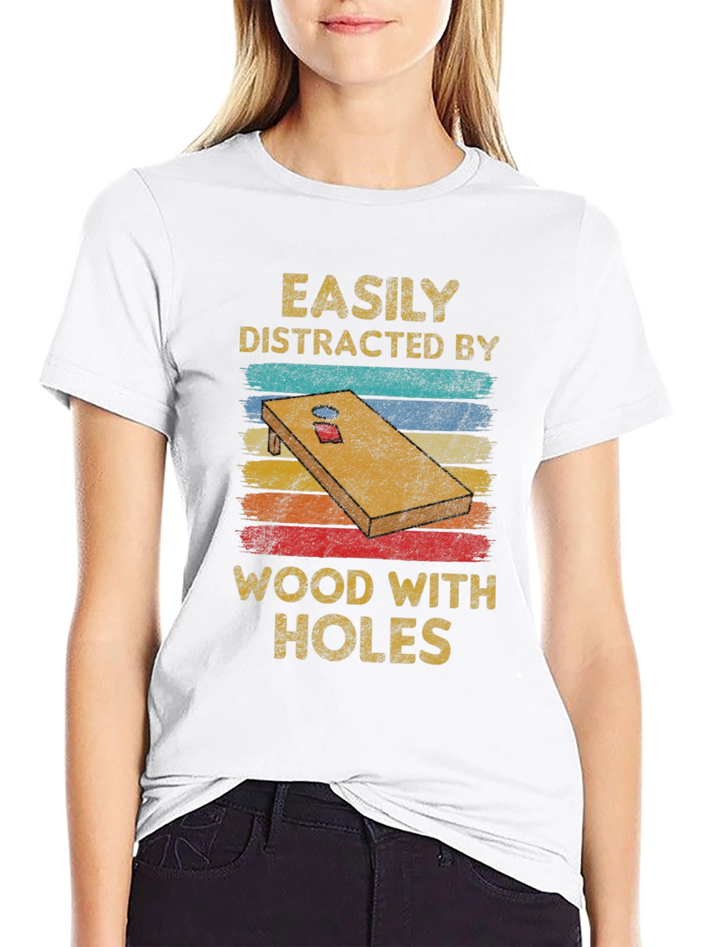 Easily Distracted Wood With Holes Graphic Tee