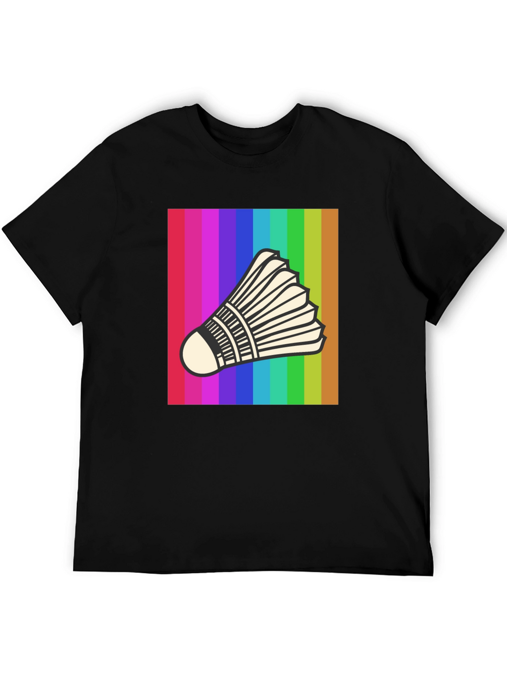 Rainbow Badminton Shuttlecock Graphic T-Shirt