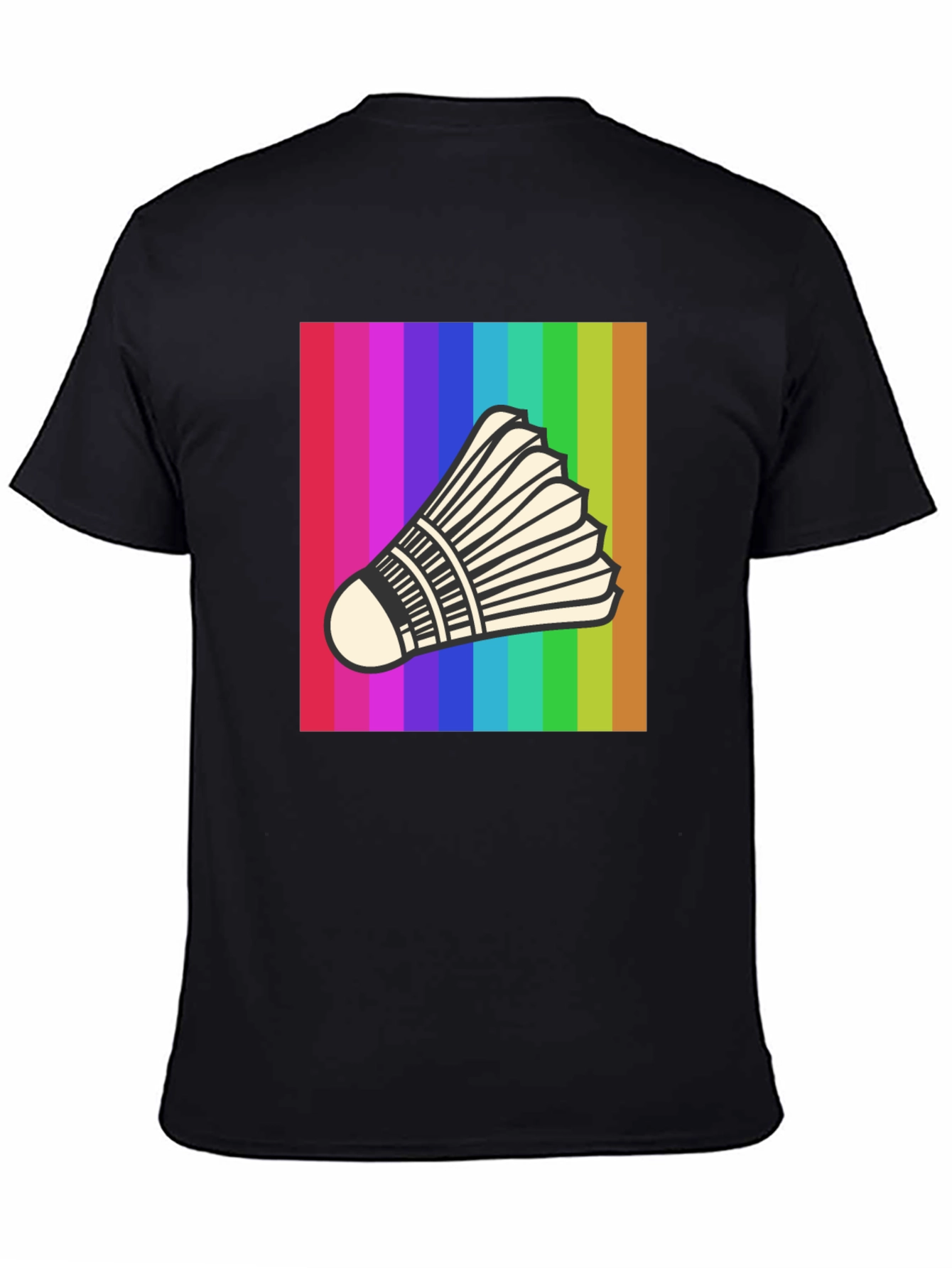 Rainbow Badminton Shuttlecock Graphic T-Shirt