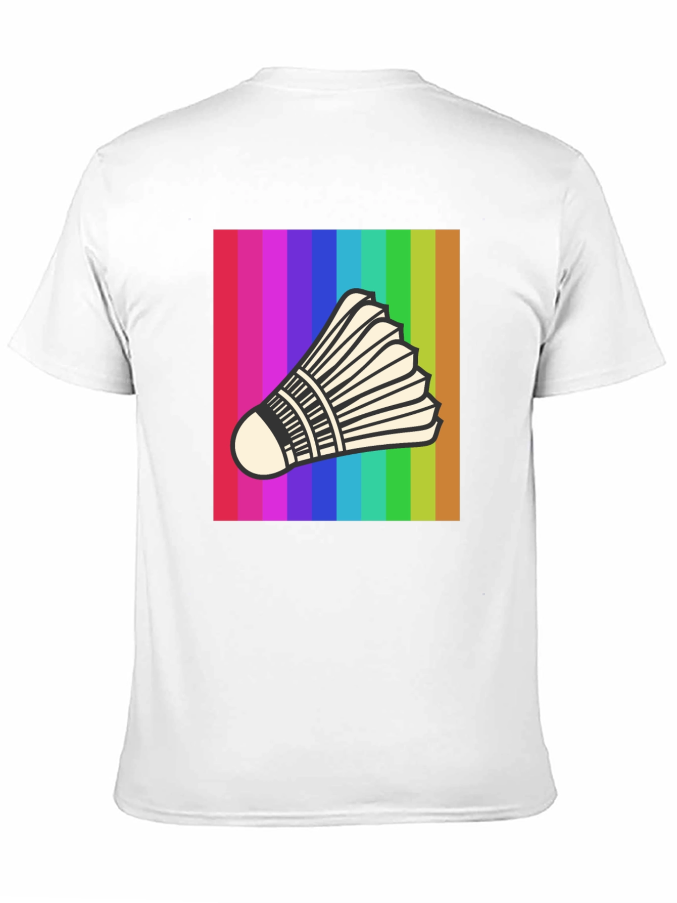 Rainbow Badminton Shuttlecock Graphic T-Shirt