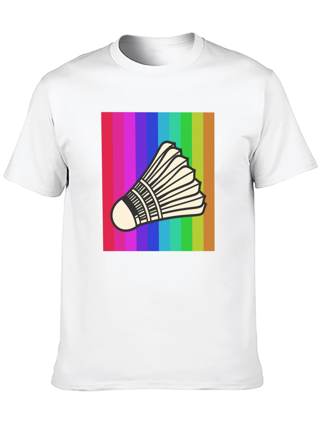 Rainbow Badminton Shuttlecock Graphic T-Shirt