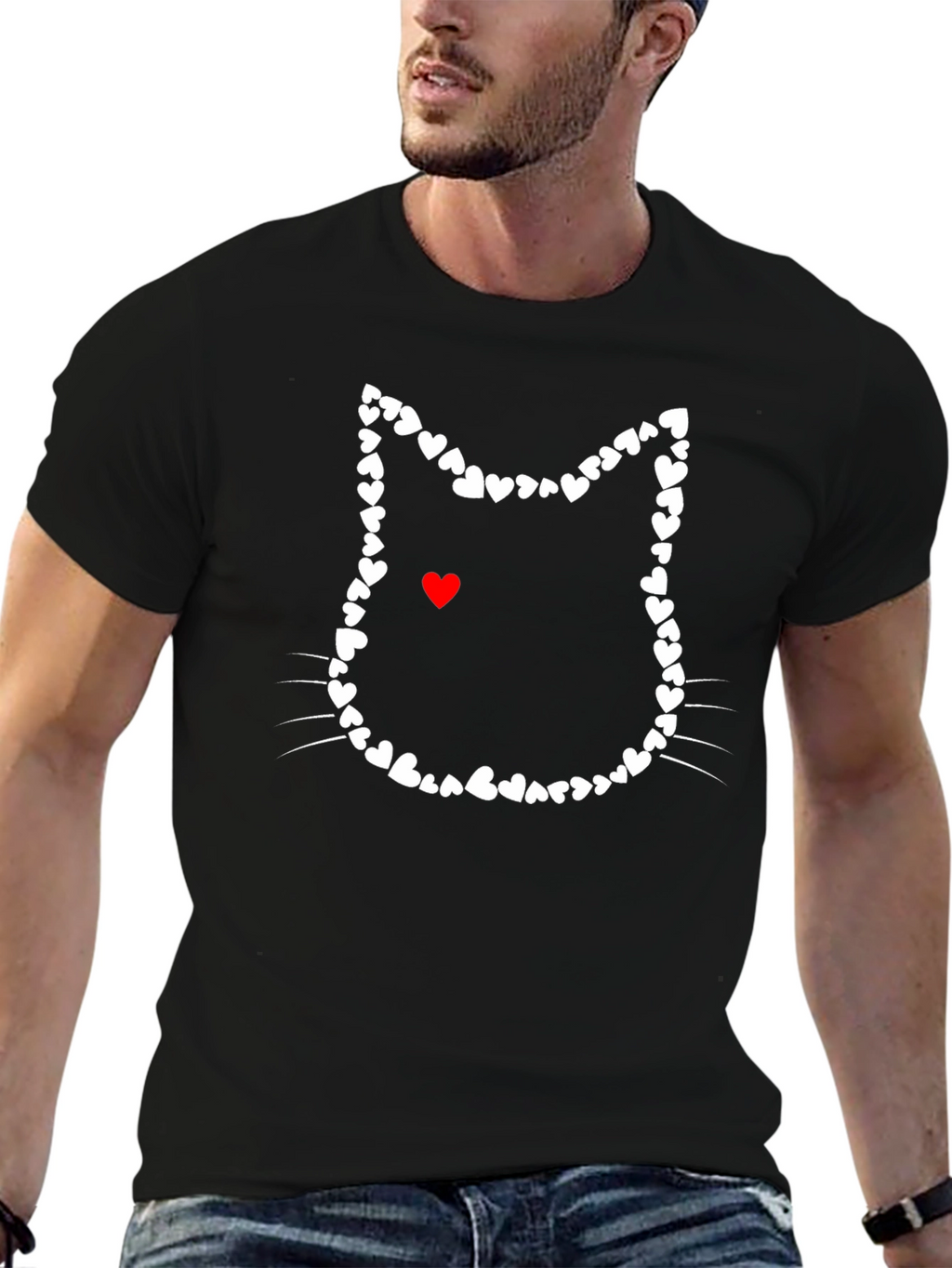 Heart Cat T-Shirt - Love Cats