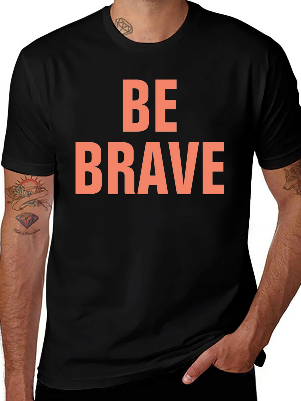 Be Brave Black Graphic Tee