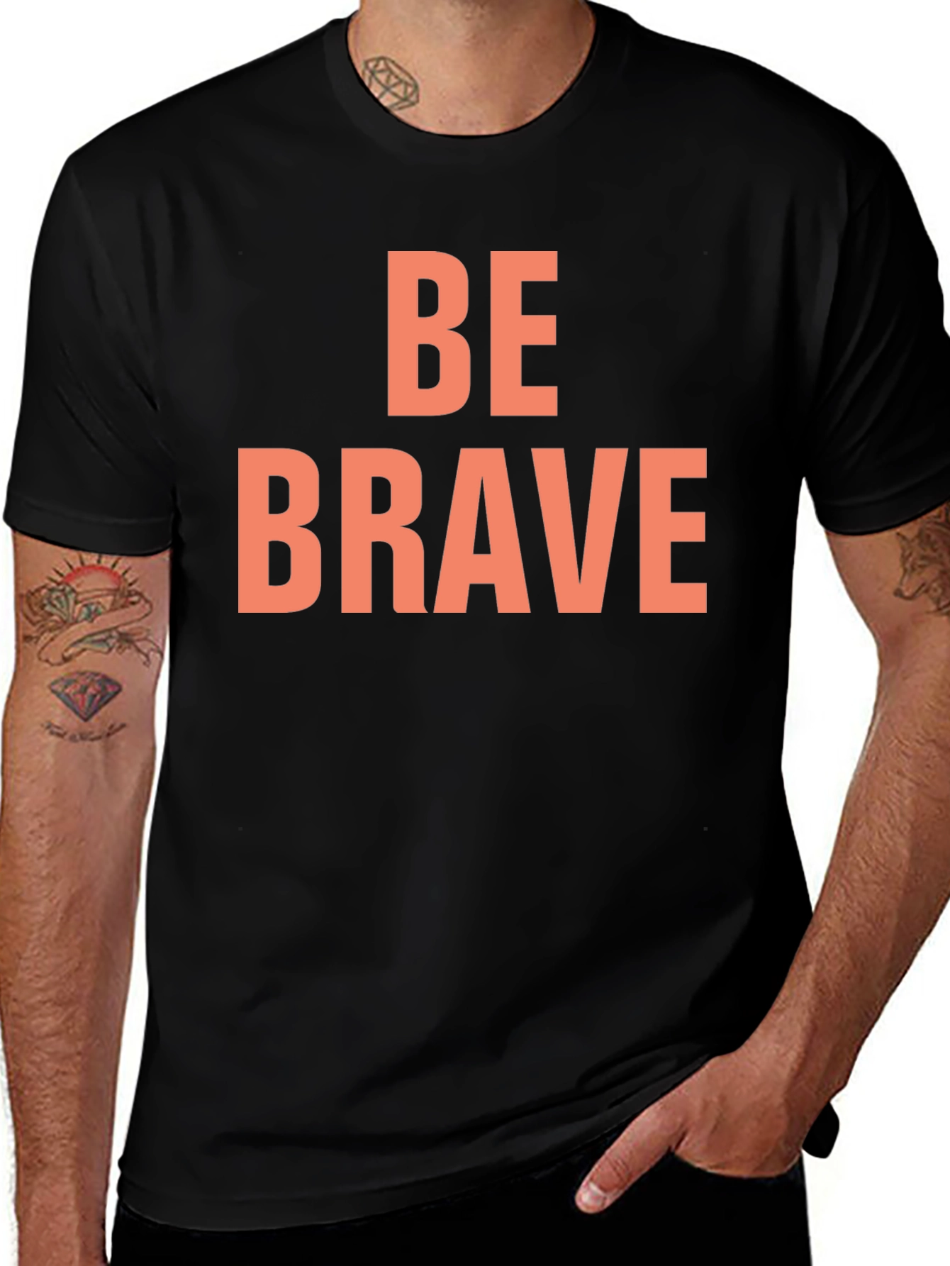 Be Brave Black Graphic Tee