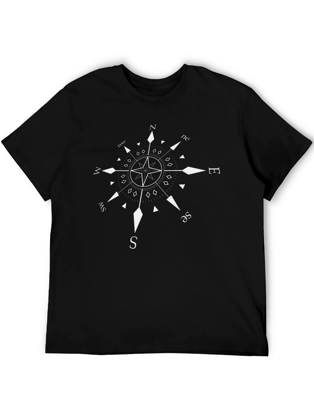 Compass Rose Graphic T-Shirt - Black