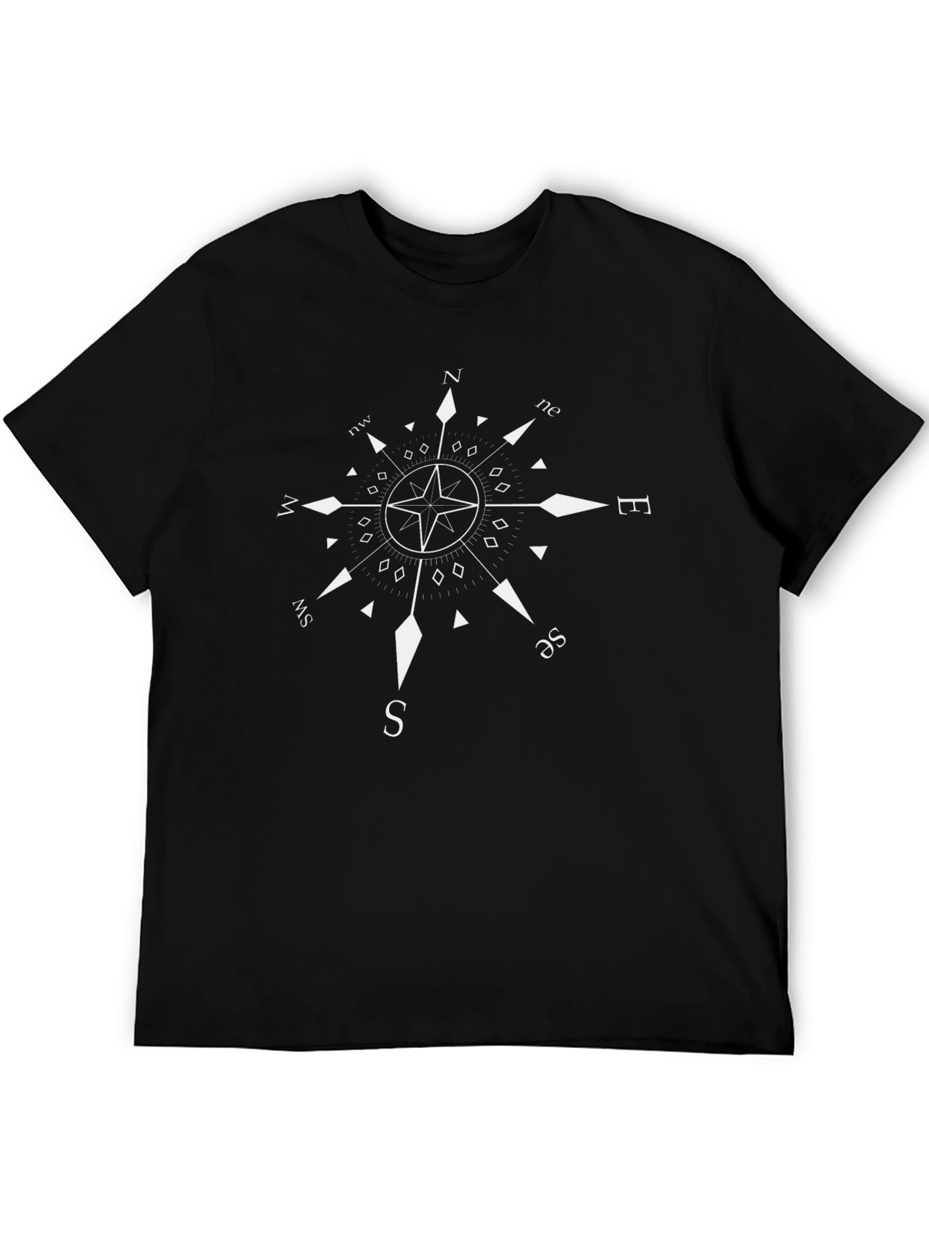 Compass Rose Graphic T-Shirt - Black
