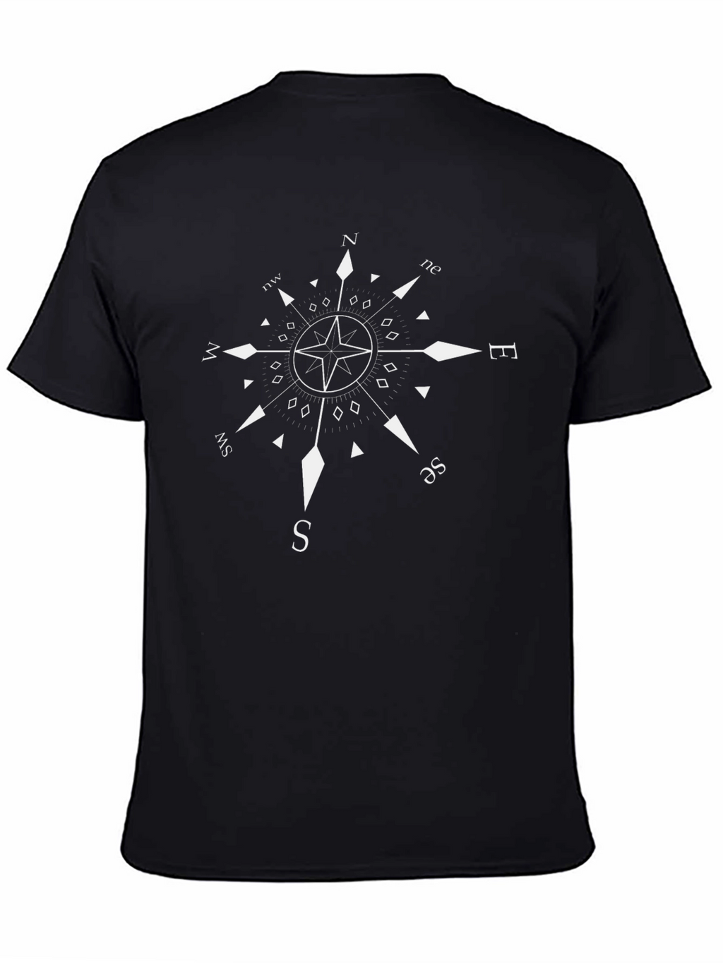 Compass Rose Graphic T-Shirt - Black